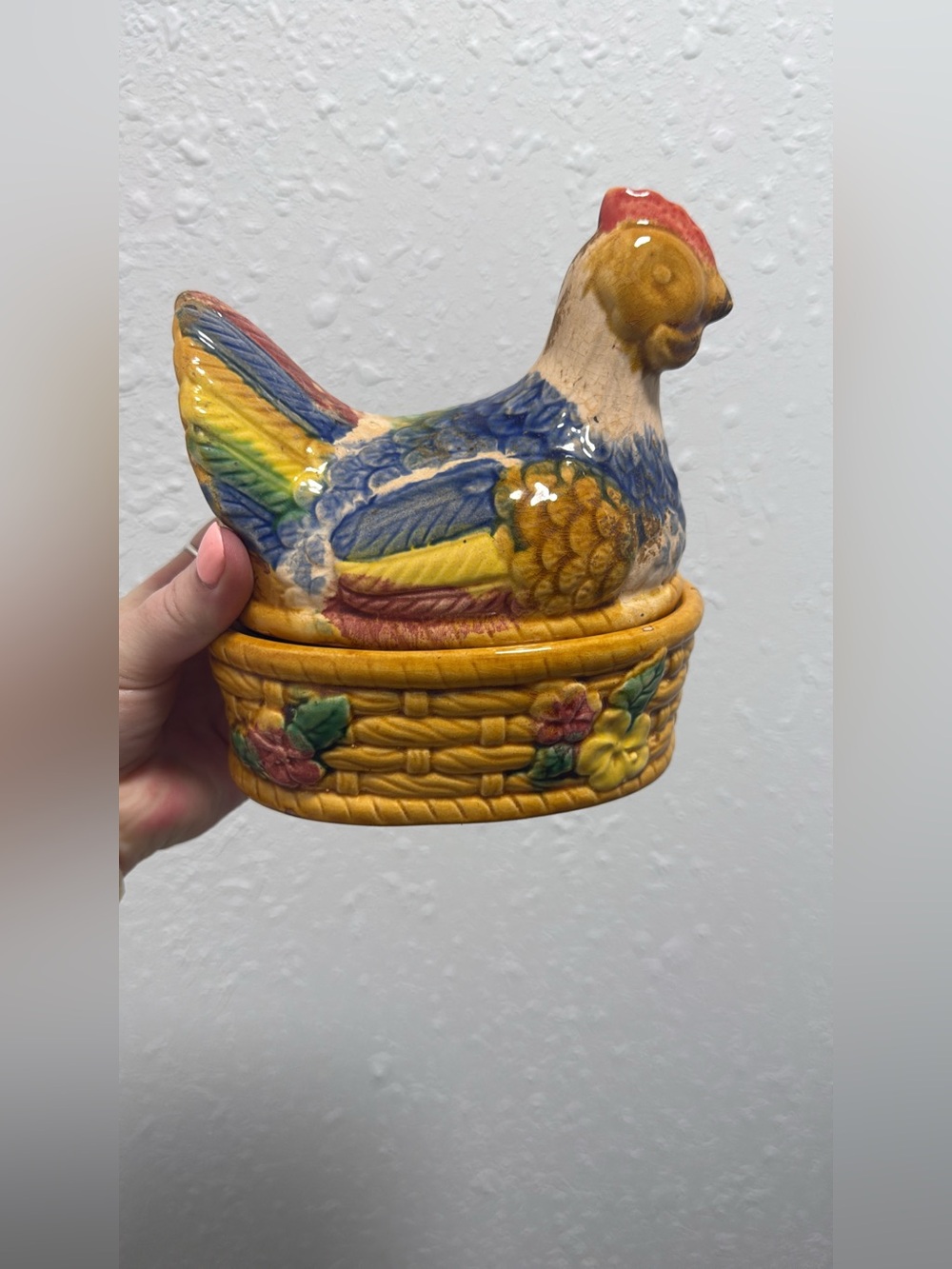 Ceramic Hen on Nest Decorative Container - Multicolor